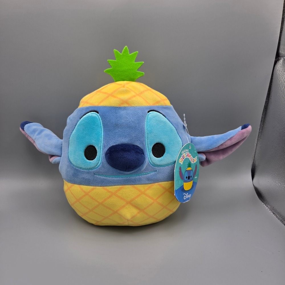 Disney Squishmallows Stitch Pineapple Plush 10 Inch Blue Yellow Jazwares Toy